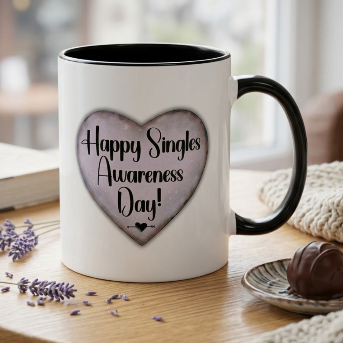 Happy Singles Awareness Day - Funny Anti-Valentine's Mug - Sarcastic Valentine's Day Coffee Mug for Singles, Funny Single Life Gift, Ceramic Mug 11oz/15oz