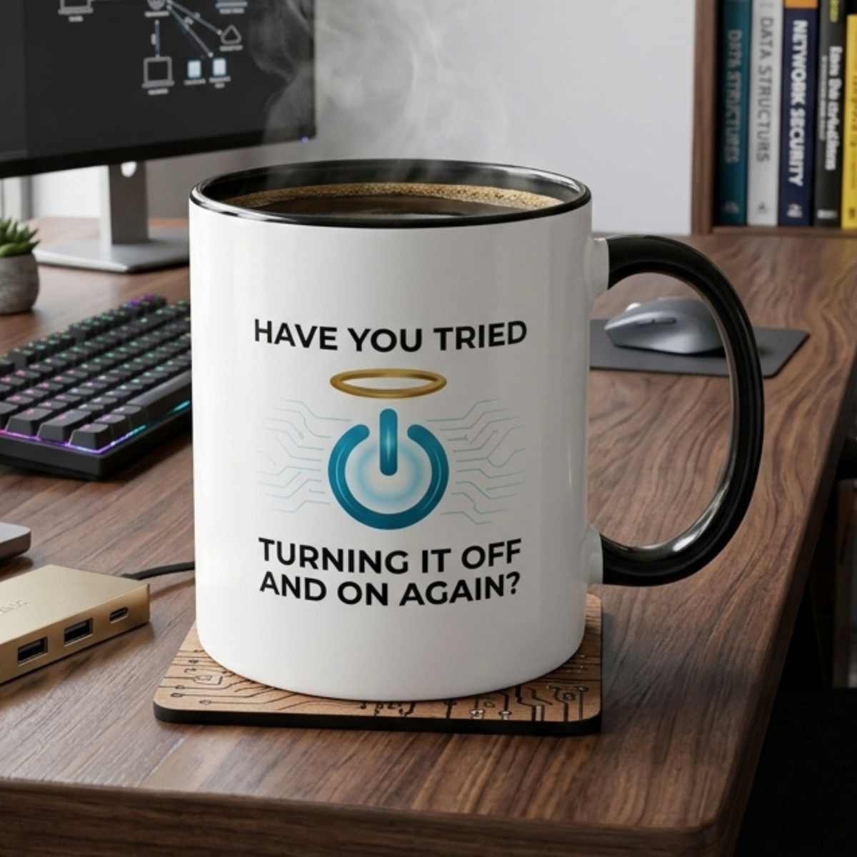 Have You Tried Turning It Off and On Again? Funny IT Mug | Tech Support Coffee Cup | IT Help Desk Mug | Computer Nerd Gift 11oz/15oz