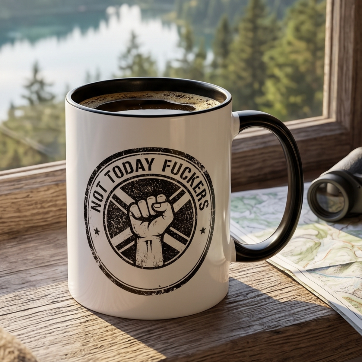Not Today F*ckers Mug / Funny Motivational Coffee Mug / Sarcastic Morning Mug 11oz/15oz