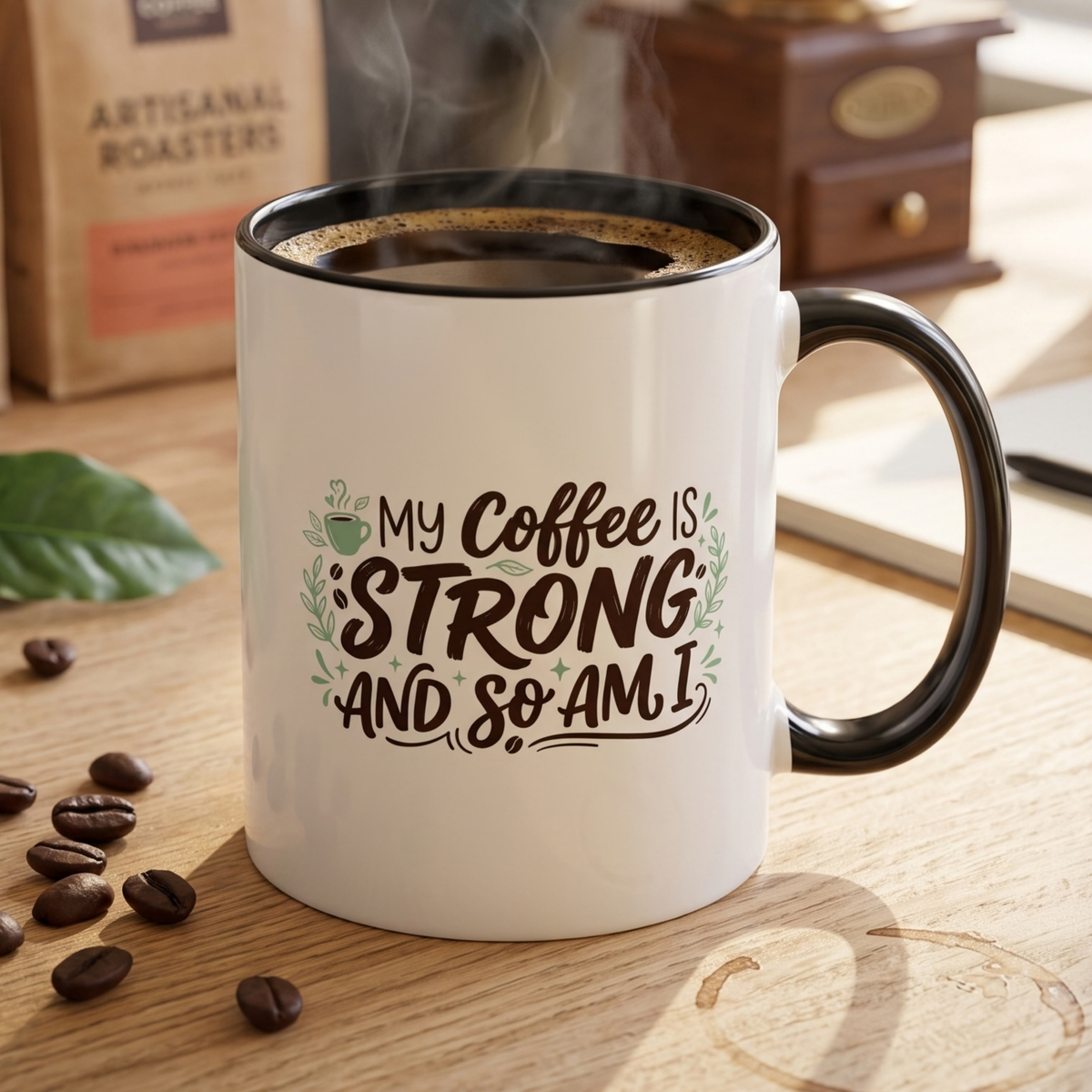 My Coffee Is Strong And So Am I Coffee Mug, Inspirational Gift 11oz/15oz