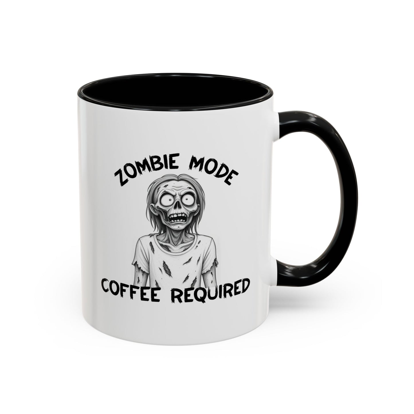 Funny Ceramic Zombie Mode Coffee Mug - Perfect for Coffee Lovers, Halloween Gifts, Holiday Present, Humor Mug 11oz/15oz
