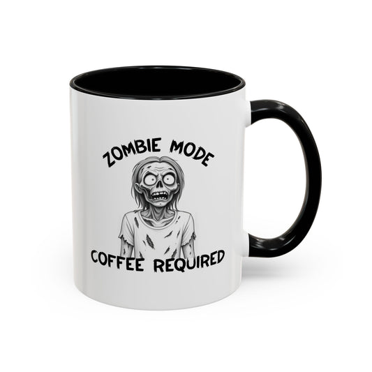 Funny Ceramic Zombie Mode Coffee Mug - Perfect for Coffee Lovers, Halloween Gifts, Holiday Present, Humor Mug 11oz/15oz