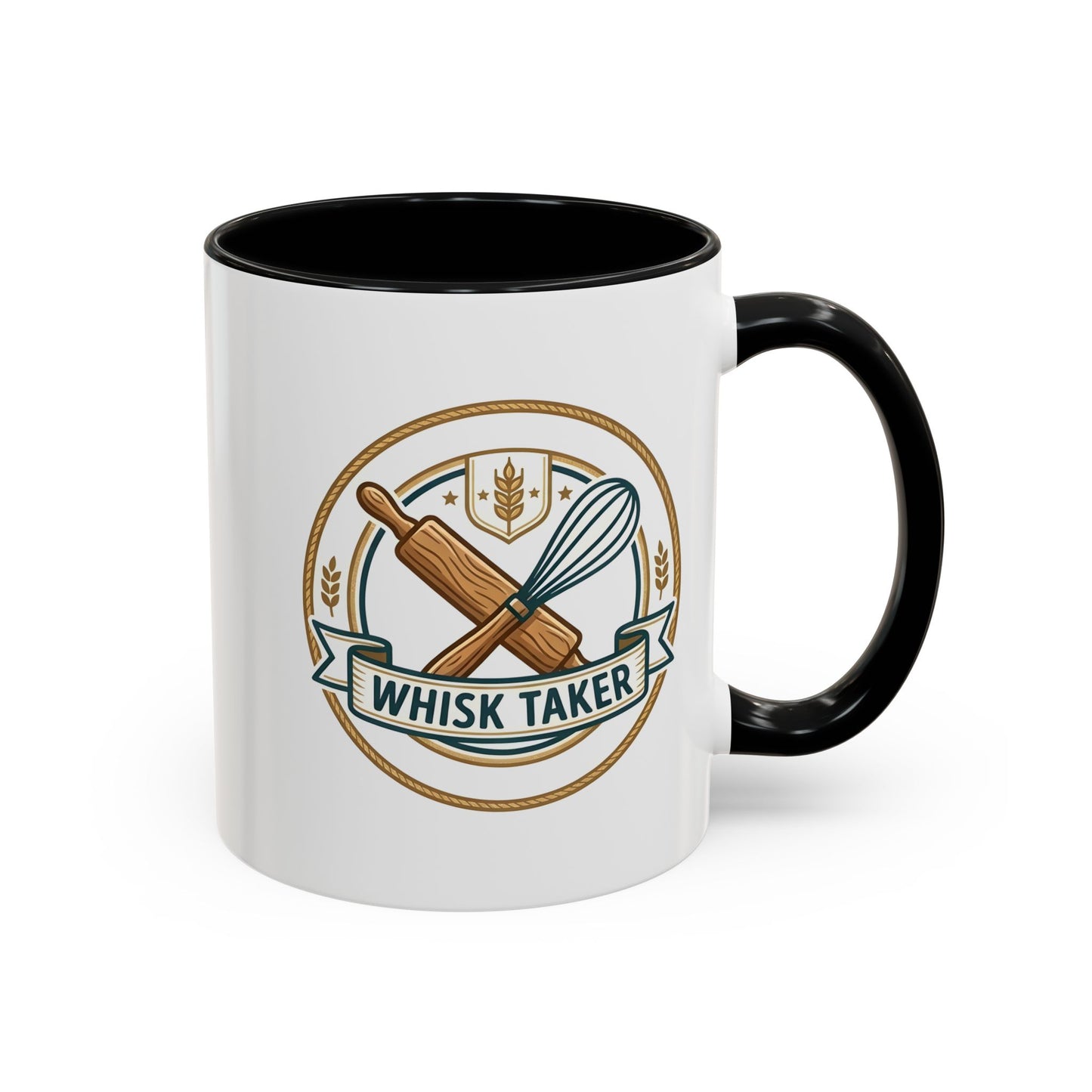 Whisk Taker Accent Coffee Mug  - Funny Pastry Gift for Bakers & Home Chefs (11/15oz)