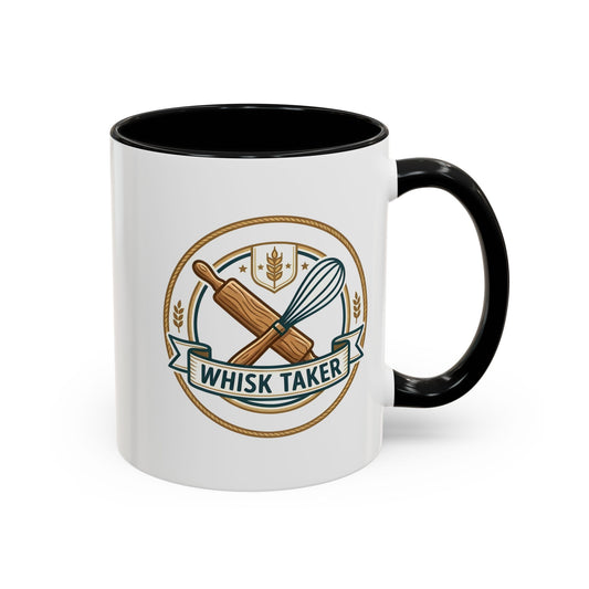 Whisk Taker Accent Coffee Mug  - Funny Pastry Gift for Bakers & Home Chefs (11/15oz)
