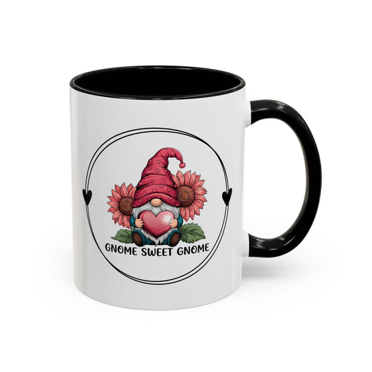 Gnome Sweet Gnome Mug - Cute Sunflower Gnome Coffee Cup, Farmhouse Home Decor Gift, Cottagecore Kitchen Mug for Gnome Lovers 11oz/15oz
