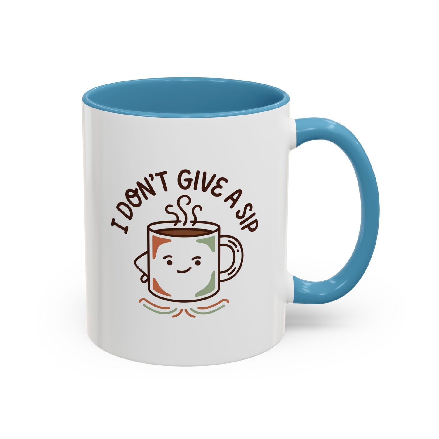 I Don't Give a Sip Funny Coffee Mug - Sarcastic Coffee Lover Gift, Cute Cartoon Mug Character, Funny Novelty Cup for Coffee Addicts 11oz/15oz