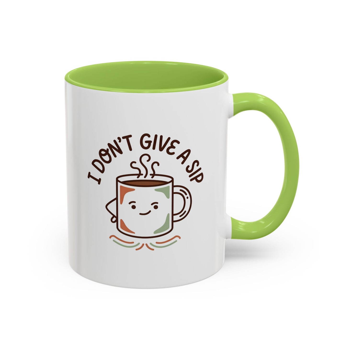I Don't Give a Sip Funny Coffee Mug - Sarcastic Coffee Lover Gift, Cute Cartoon Mug Character, Funny Novelty Cup for Coffee Addicts 11oz/15oz