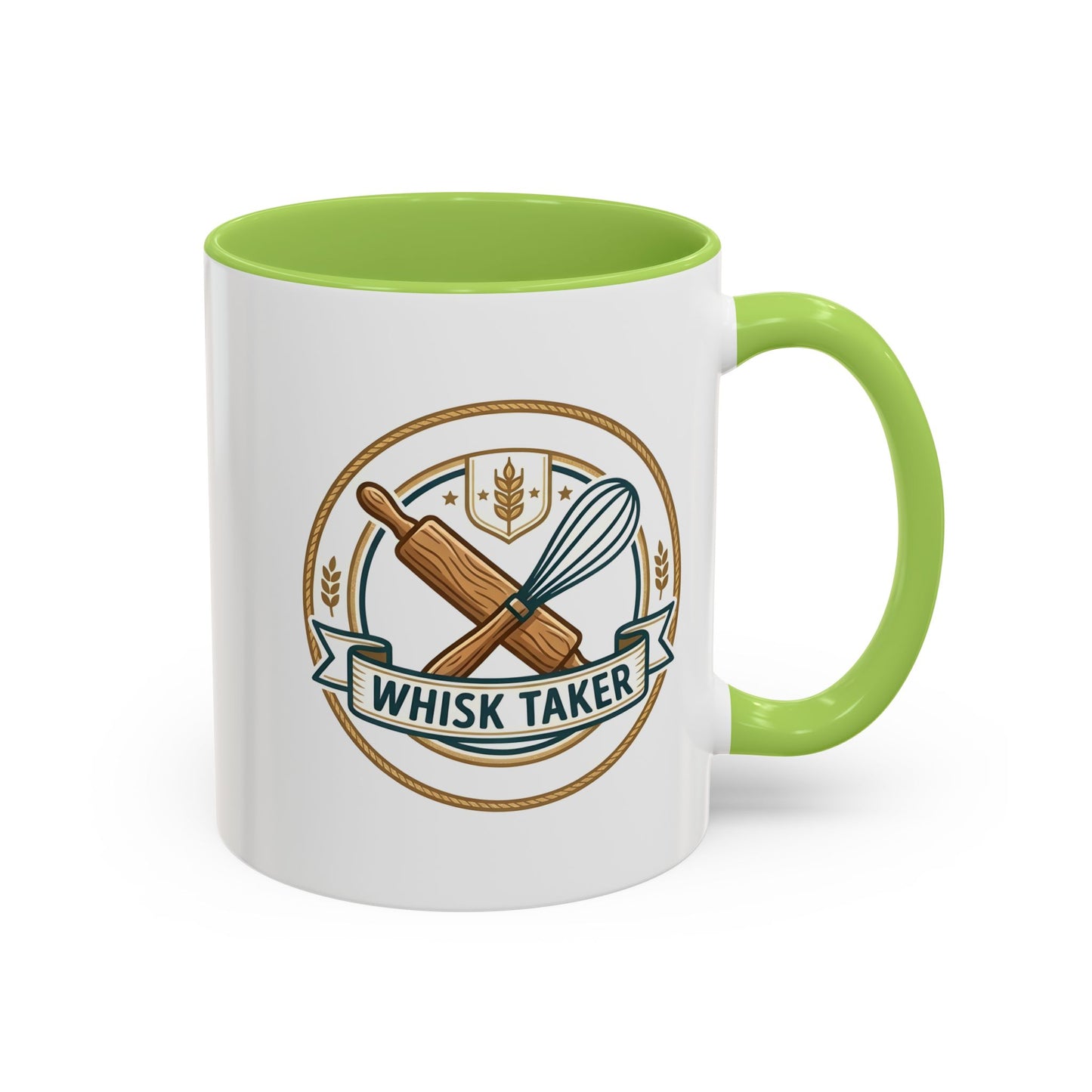 Whisk Taker Accent Coffee Mug  - Funny Pastry Gift for Bakers & Home Chefs (11/15oz)
