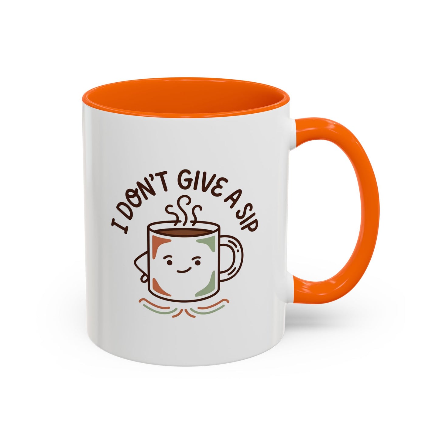 I Don't Give a Sip Funny Coffee Mug - Sarcastic Coffee Lover Gift, Cute Cartoon Mug Character, Funny Novelty Cup for Coffee Addicts 11oz/15oz