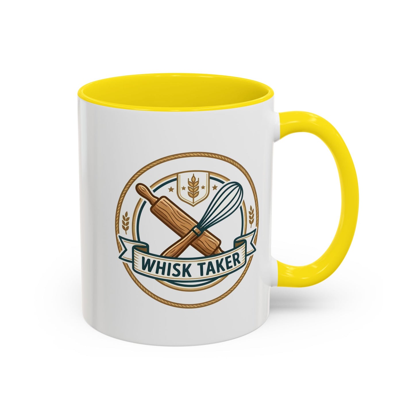 Whisk Taker Accent Coffee Mug  - Funny Pastry Gift for Bakers & Home Chefs (11/15oz)